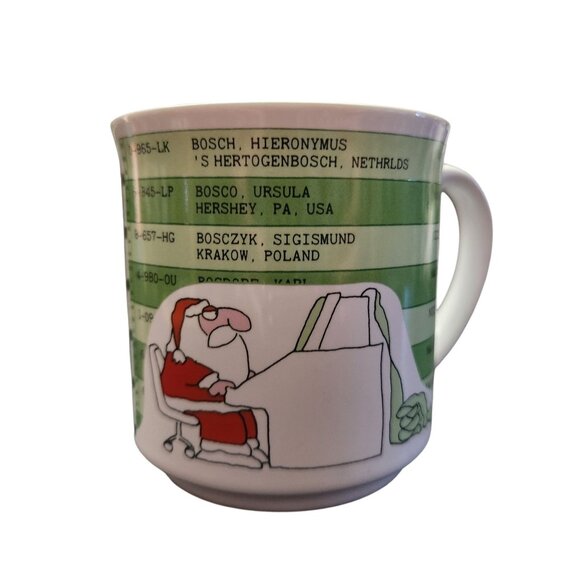 VTG Boynton Christmas Santa Computer Coffee Mug Hieronymous Bosch Art Museum - Picture 1 of 5